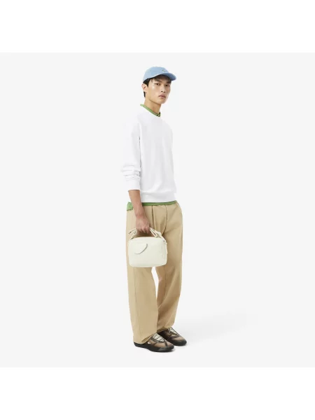 Lacoste Bluza Z Okrągłym Dekoltem Loose Fit biała