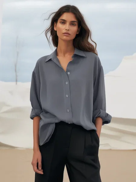 Cămașă Trendyol gri