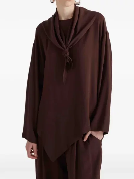 Bluzka Meimeij asymetryczna brązowa