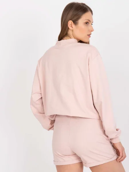 Pantaloni scurți Fashionhunters cu talie înaltă roz