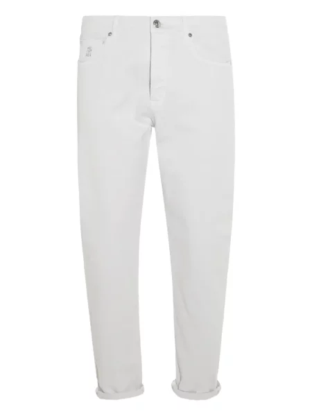 Zúžené kalhoty Brunello Cucinelli bílé