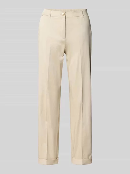 Chinosy o kroju slim fit z bawełny i satyny S.oliver Black Label beżowe