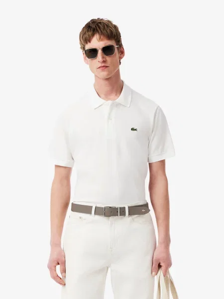 Кожаный ремень Lacoste с ремешками коричневый