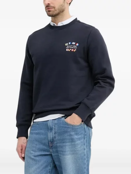 Hanorac crewneck Gant albastru