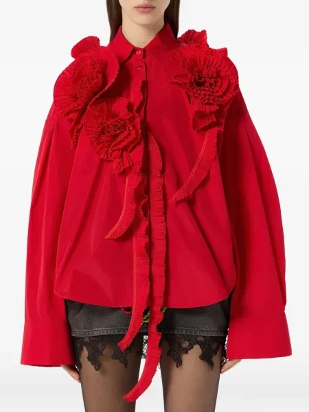 Virágos aplikált ing Blumarine piros