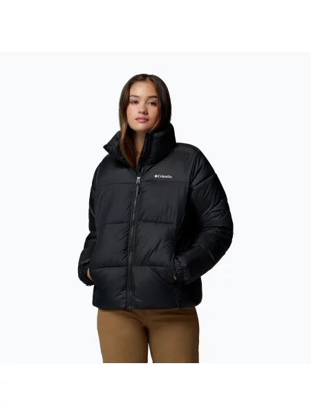 Kurtka pikowana ze stójką i zamkiem błyskawicznym Columbia czarna