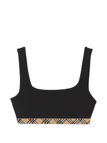 Top Burberry în carouri negru