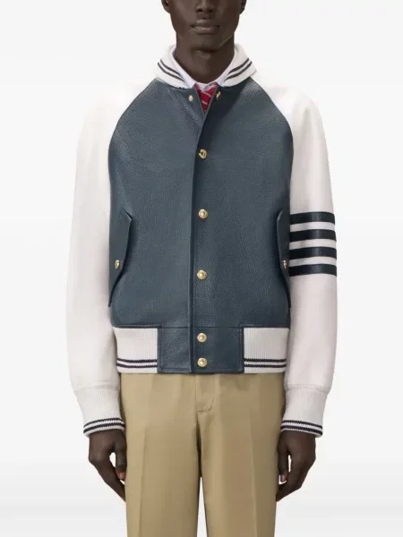 Geanta de piele Thom Browne albastru