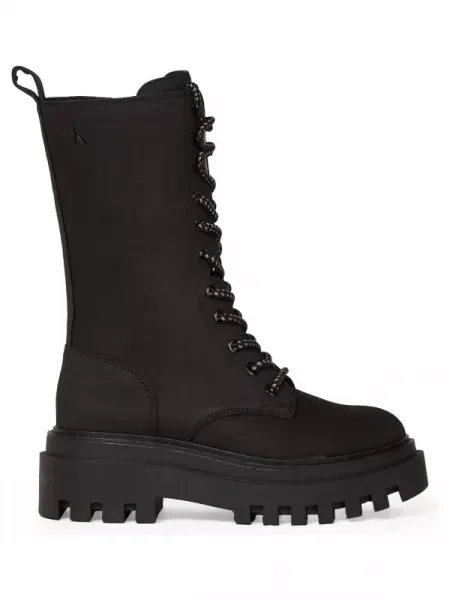 Calvin Klein Jeans De piele botine cu platformă negru