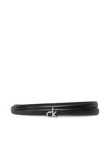 Calvin Klein Moteriškas Ck Buckle Skinny Belt juoda