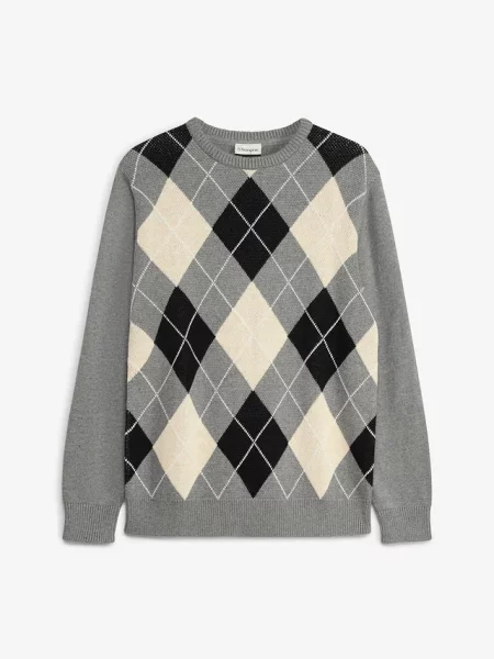 Sweter z czystej bawełny szary