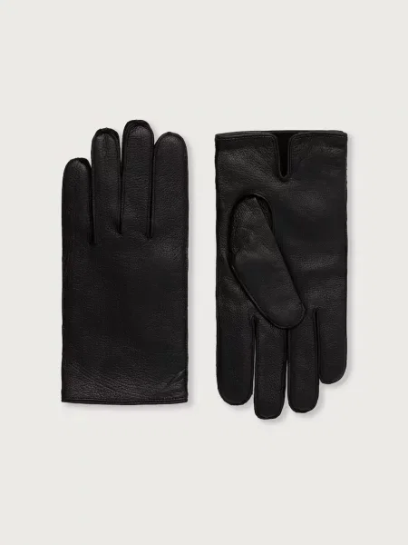 Trussardi mănuși pentru bărbați din piele negru