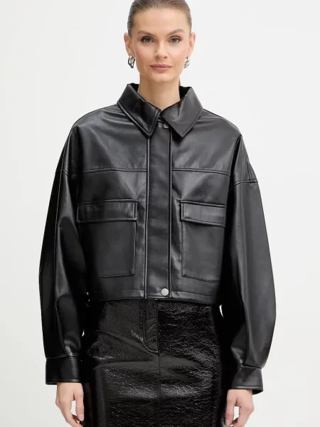 Яке GUESS Flaminia Crop Pu Jacket Black L черно