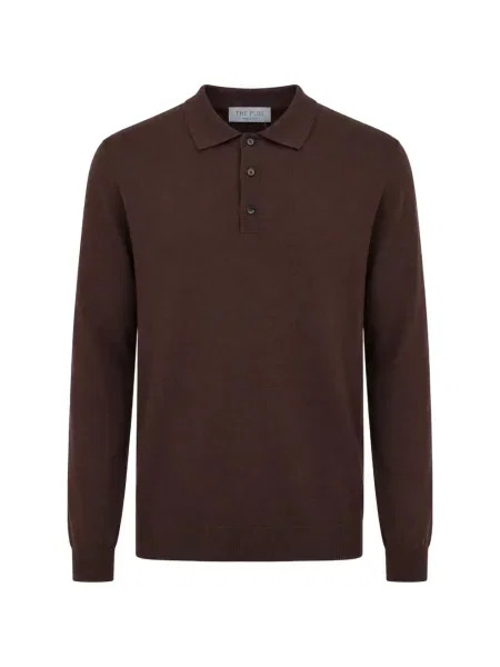 Lung tricou polo The Pull maro