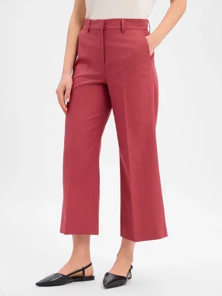 Weekend Max Mara Spodnie z lnem Kobiety jednolity 34 czerwony