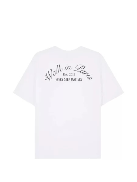 Tricou Walk In Paris cu imagine alb