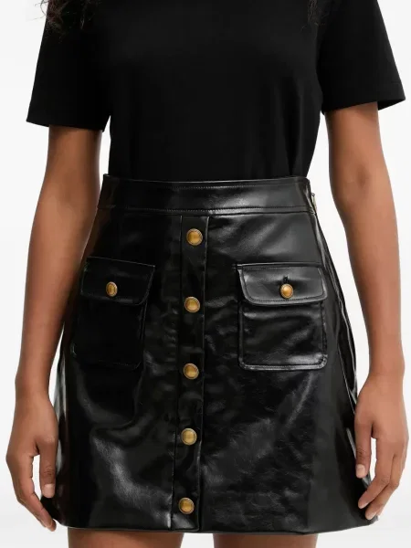 Fustă din piele Guess negru
