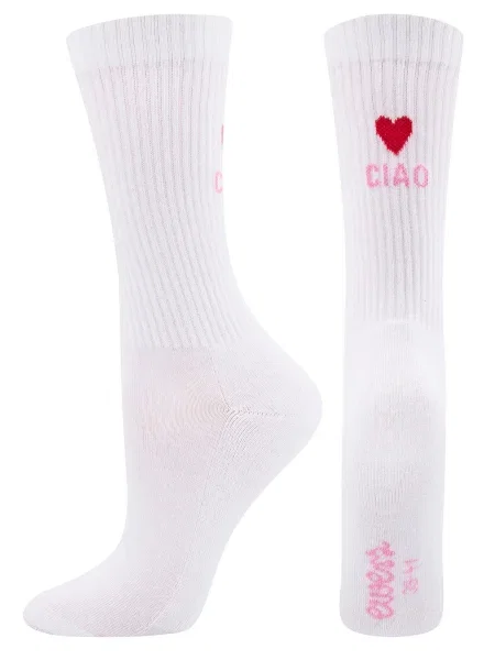 EWERS Șosete Ciao Amore fucsia alb