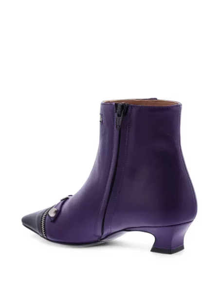 Cizme scurte Paris Punk din piele violet