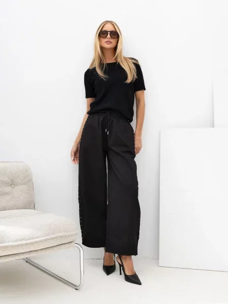 Hlače Italy Moda crna
