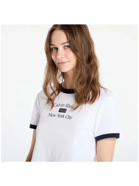 Calvin Klein Jeans Tričko námornícka modrá biela