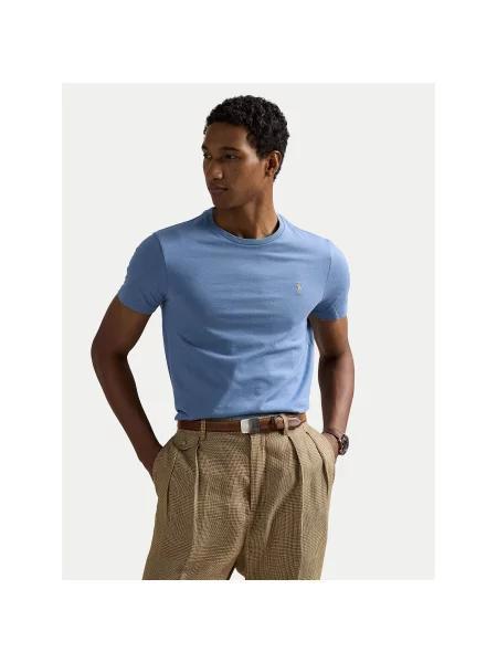 Polo Ralph Lauren Majica Svetlo Custom Slim Fit modra