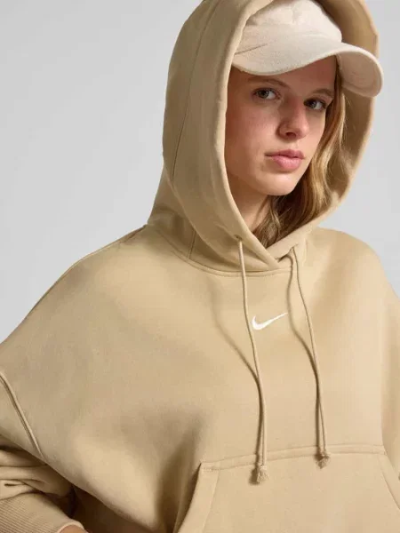 Bluza z kapturem o kroju oversized z logo Nike beżowa