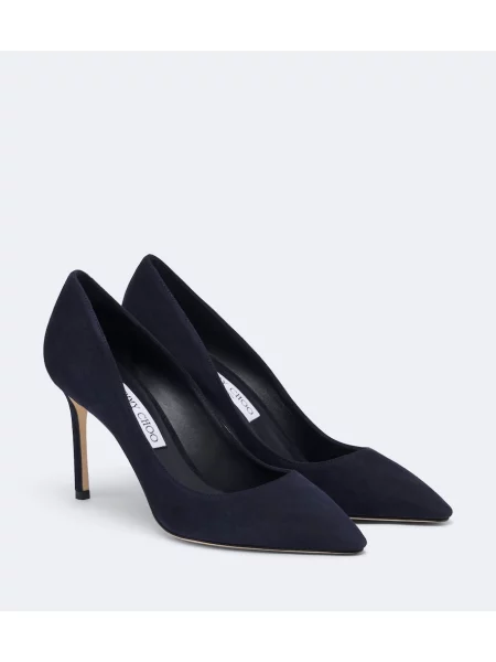 Pantofi cu toc Jimmy Choo din piele de căprioară albastru