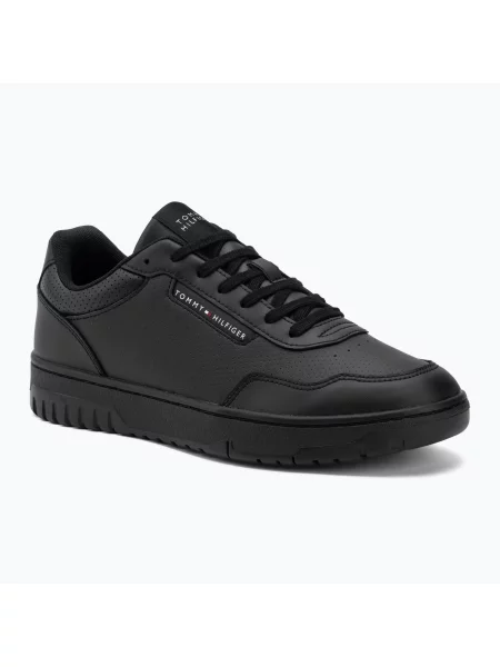 Férfi cipők Tommy Hilfiger Basket Core Leather black. Méret: 45 EU fekete