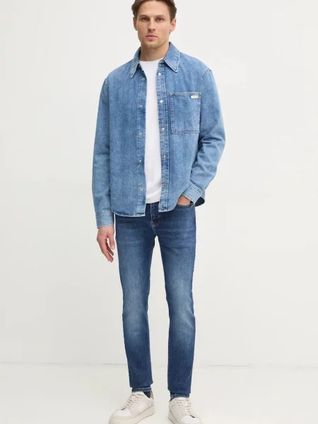 Koszula Calvin Klein Jeans Regular Denim Shirt Denim Light S niebieska