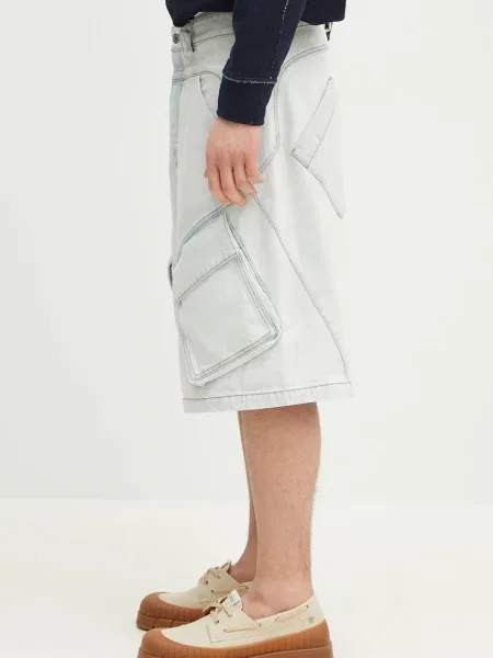 Джинсові шорти Marcelo Burlon Bleach Dnm Wide Cargo Shorts Light Blue сині