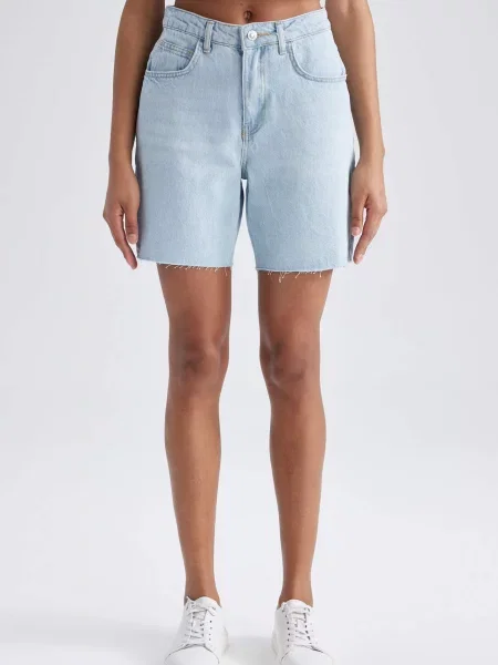 Pantaloni scurți din denim Defacto alb