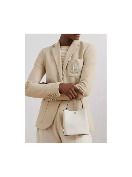 Kapelusz Lauren Ralph Lauren skórzany biały