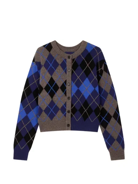 Cardigan Tomboy cu model argyle albastru