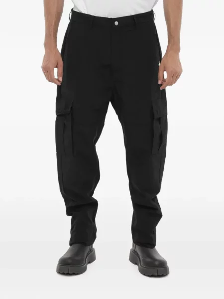 Pantaloni cargo County Of Milan cu broderie negru