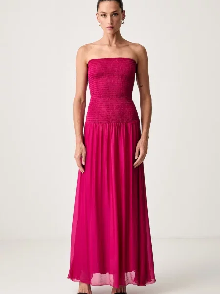 Haveone rochie cu mătase roz