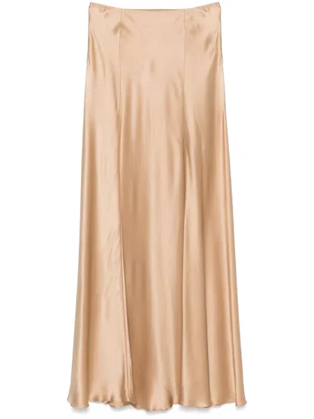 Fusta maxi Alberta Ferretti din satin maro