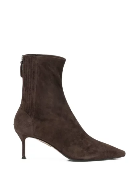 Cizme scurte Aquazzura din piele de căprioară maro