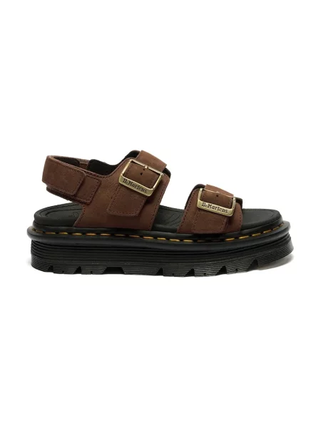 Sandale Dr. Martens din nubuc cu platformă maro