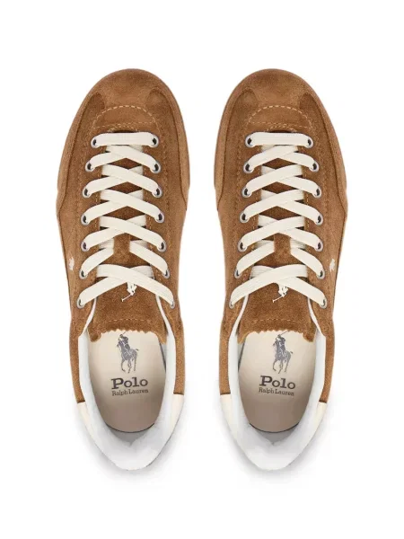Kožni top Polo Ralph Lauren sa šiljcima s herringbone uzorkom smeđa