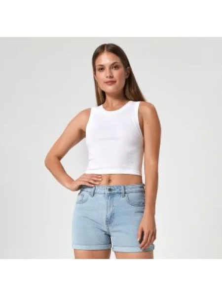 Sinsay Džínové kraťasy high waist modrá