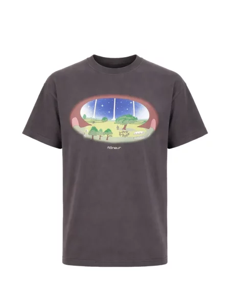 Tricou Flâneur cu imagine negru
