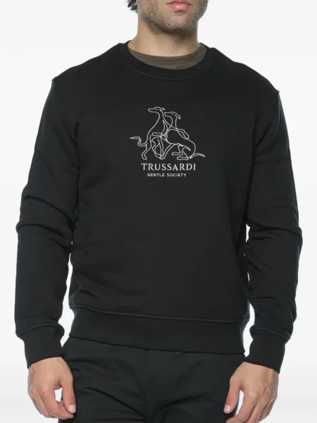 Pulover Trussardi cu broderie negru