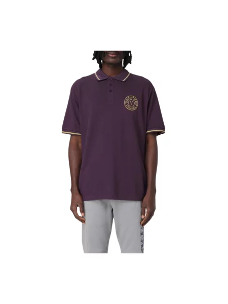 Koszulka polo Versace Jeans Couture fioletowa