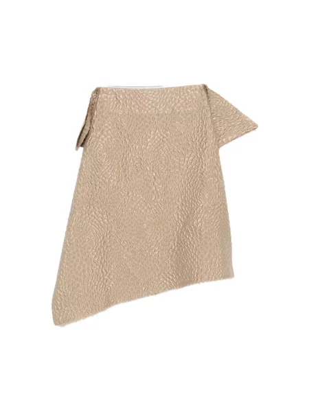 Spódnica midi Niccolò Pasqualetti asymetryczna do kolan beżowa