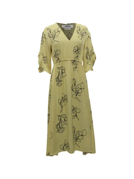 Rochie midi Jason Wu cu model floral cu imagine cu decolteu în V galben