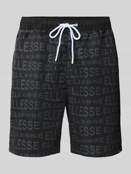 Szorty o kroju regular fit z tunelem model ‘DISTORTA’ Ellesse czarne