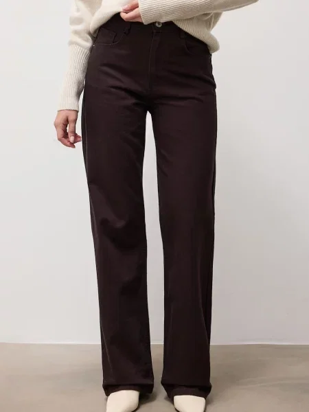 Answear.LAB jeansy straight brązowe