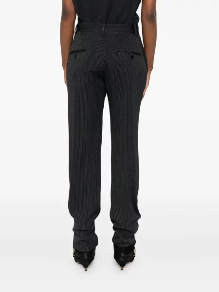Pantaloni Isabel Marant cu dungi plisate negru
