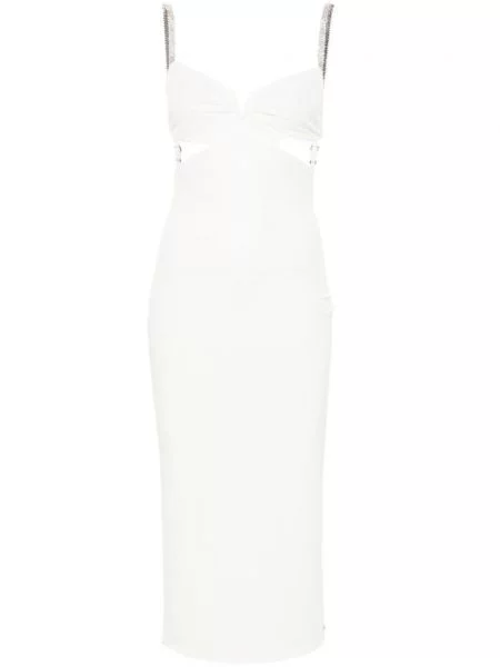 Rochie midi Nissa până la genunchi de costum alb